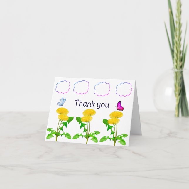 Thank You Butterflies Note Card (Front)