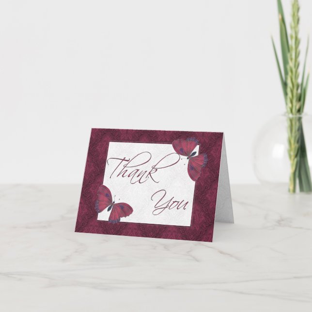 Thank You Butterfly Brocade red (Front)