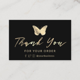 thank you butterfly business card
