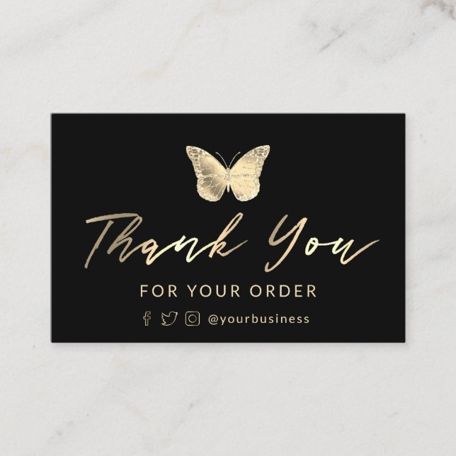 thank you butterfly business card (Front)