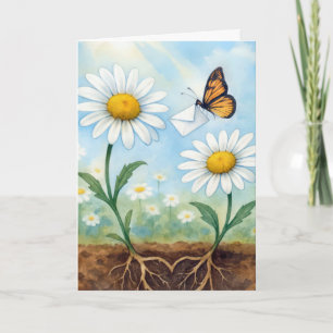 Thank You Butterfly Delivering Mail Card