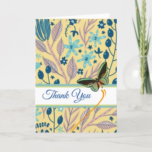 Thank You Butterfly in Flight and Florals 