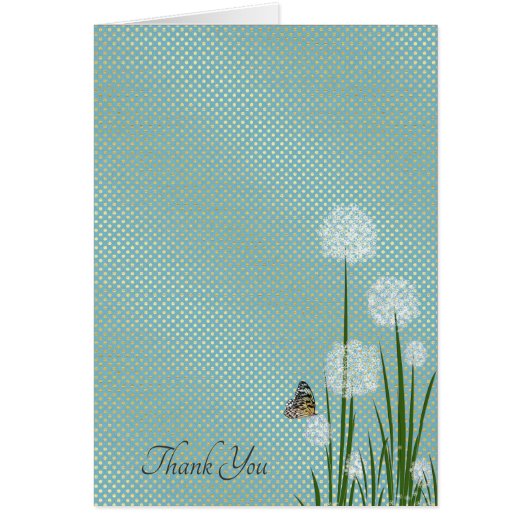 thank you-butterfly on puff flower (Front)