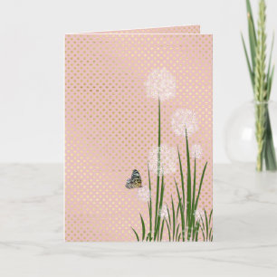 thank you-butterfly on puff flower thank you card