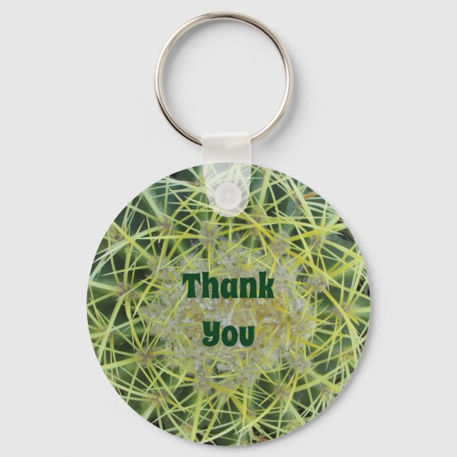 Thank You Cactus Needle Photo Desert Southwest Keychain (Front)