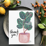 Thank you Calathea Prayer Plant Watercolor Postcard<br><div class="desc">Check out this colorful watercolor calathea plant. You can keep the text or delete and add your own!
 
 Visit my shop for more!</div>