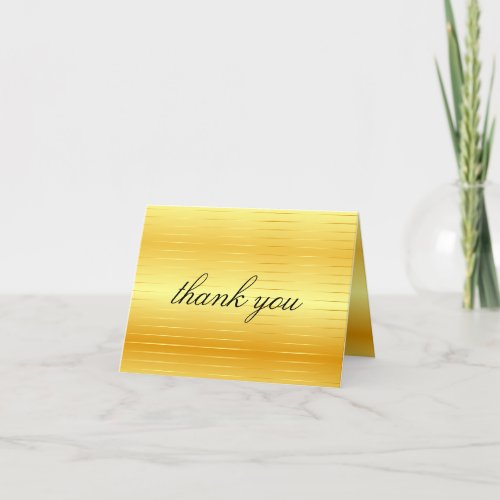 Thank You Calligraphed Script Faux Gold Template