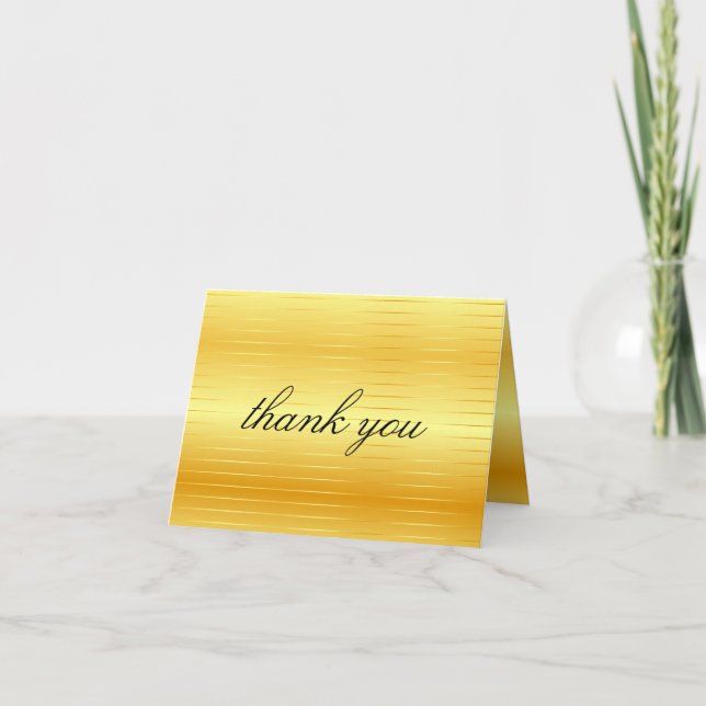 Thank You Calligraphed Script Faux Gold Template (Front)