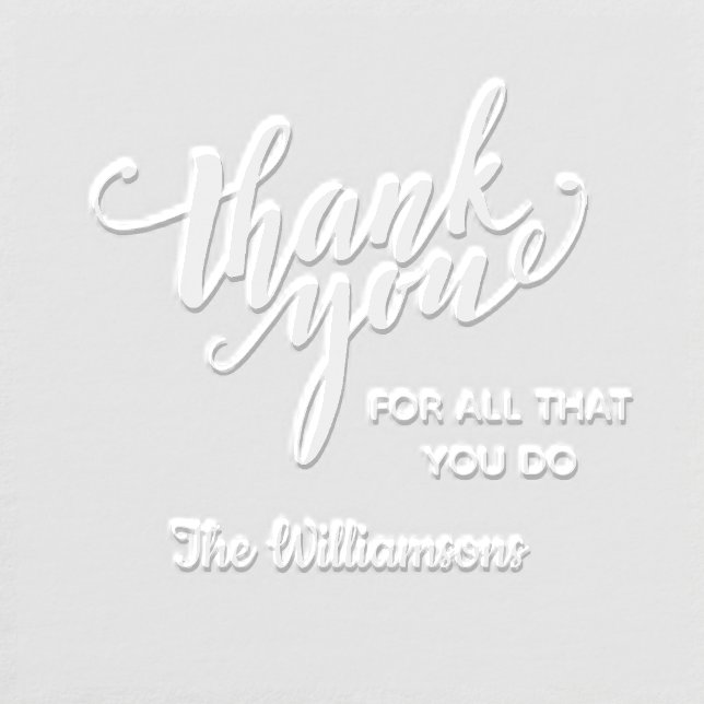 Thank you Calligraphy, 2 Lines Custom Text Custom  Embosser (Design)