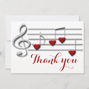 thank you calligraphy on heart music notes