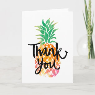 thank you calligraphy on watercolor pineapple
