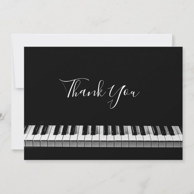 thank you calligraphy piano card (Front)
