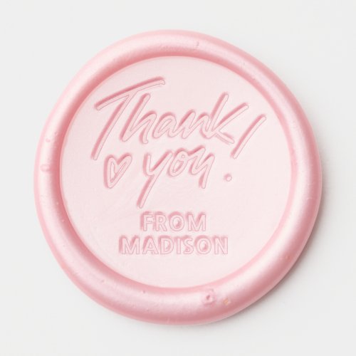 Thank You Calligraphy Script Personalized Name Wax Seal Sticker