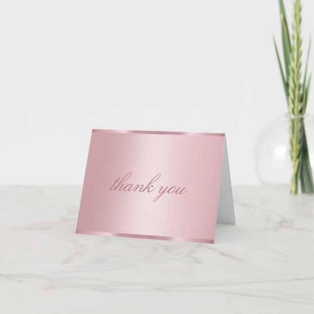 Thank You Calligraphy Script Rose Gold Template (Front)