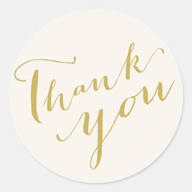 Thank You Calligraphy Script Wedding Stickers (Front)