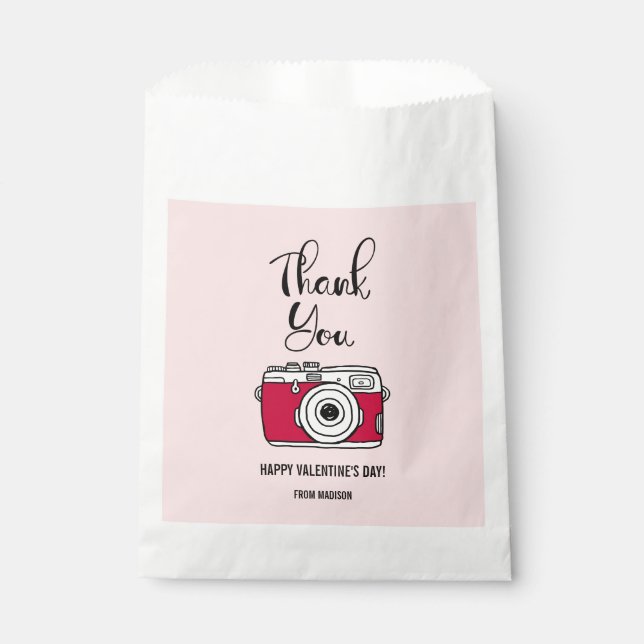 Thank You Camera Valentine Favor Bag (Front)