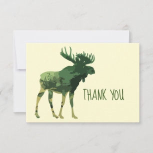 Thank You Camouflage Moose Animal Blank Inside