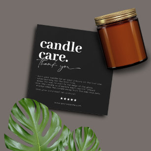 Thank You Candle Care Modern Business Card
