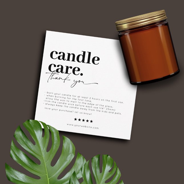 Thank You Candle Care Modern Business Card (Creator Uploaded)
