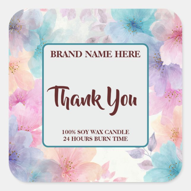 Thank You Candle Label – Elegant Gift Sticker (Front)