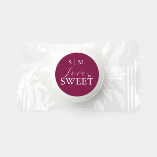 Thank You Candy Favors Burgundy Monogram