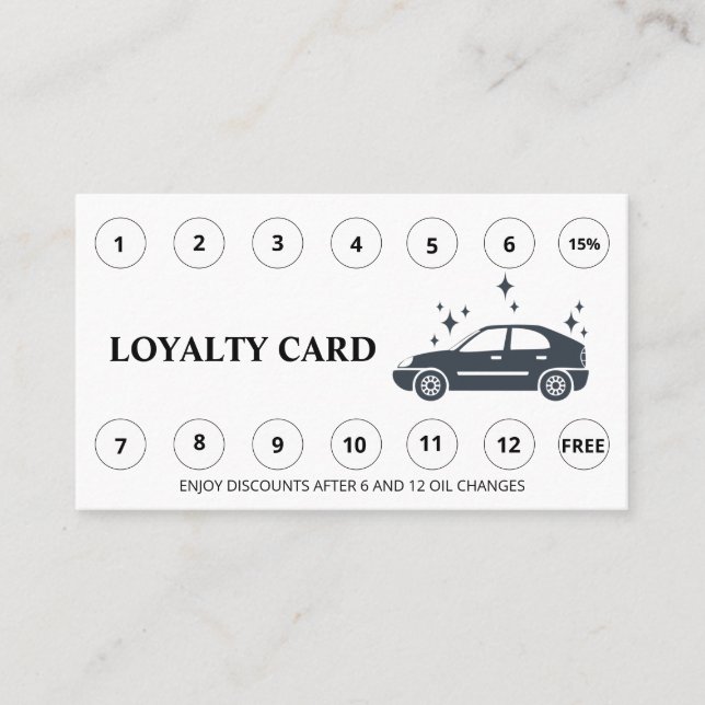 *~* Thank You Car Wash Simple QR  Rewards LOGO Loyalty Card (Front)