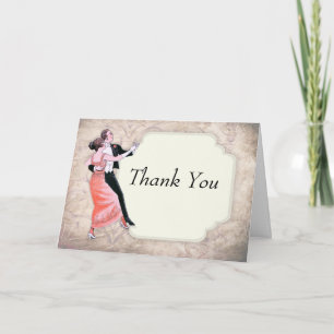 Thank You Card 1920's Vintage Dancing Couple
