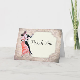 Thank You Card 1920's Vintage Dancing Couple