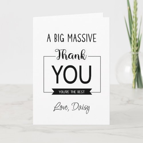 thank you card a big massive thank you card