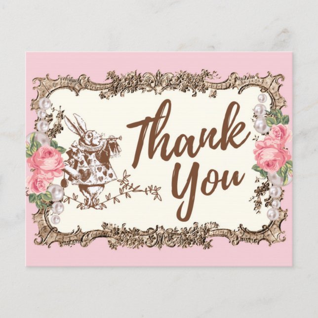 Thank You card -  Alice in wonderland Flyer (Front)