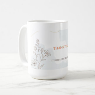 thank you card at white mug mockup