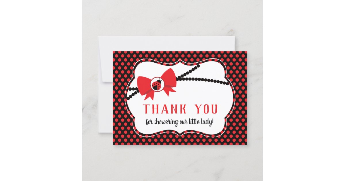 Thank You Card, Baby Shower, Ladybug | Zazzle