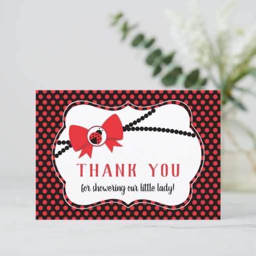 Thank You Card, Baby Shower, Ladybug | Zazzle
