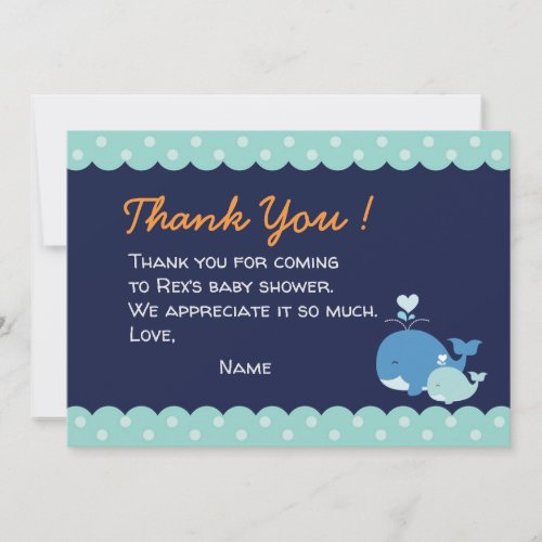 Thank you card baby Whale