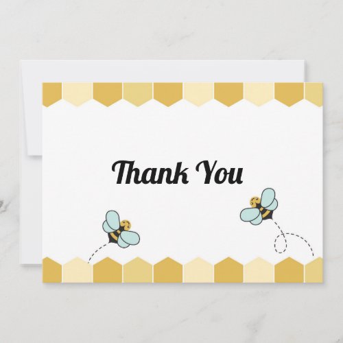 Thank You Card _ Bee Baby Shower or Gender Reveal