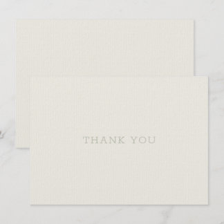 Thank You Card Beige Tan Green Traditional