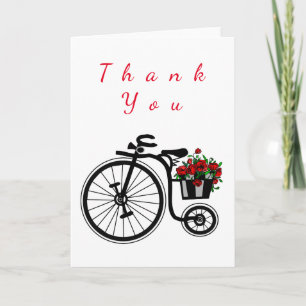 Thank You Card Bike with Flowers For You