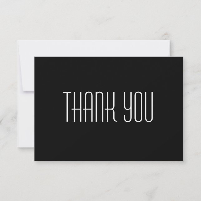 Thank You Card-Black 5x3.5 Flat Card (Front)