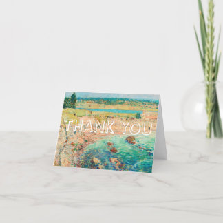 Thank You Card, Blank Inside, Floral Vintage Card