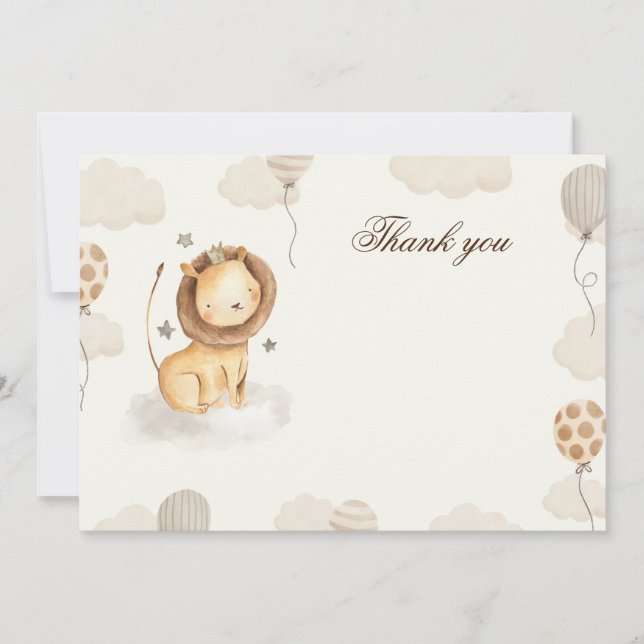 Thank you card blank lion neutral colors (Front)