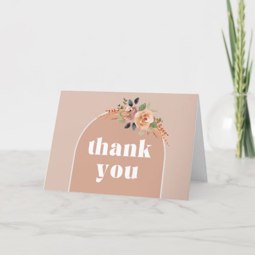 Thank You Card Boho Modern arch with wildflowers