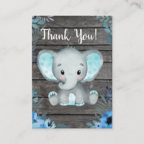 Thank You Card Boy Elephant Shower