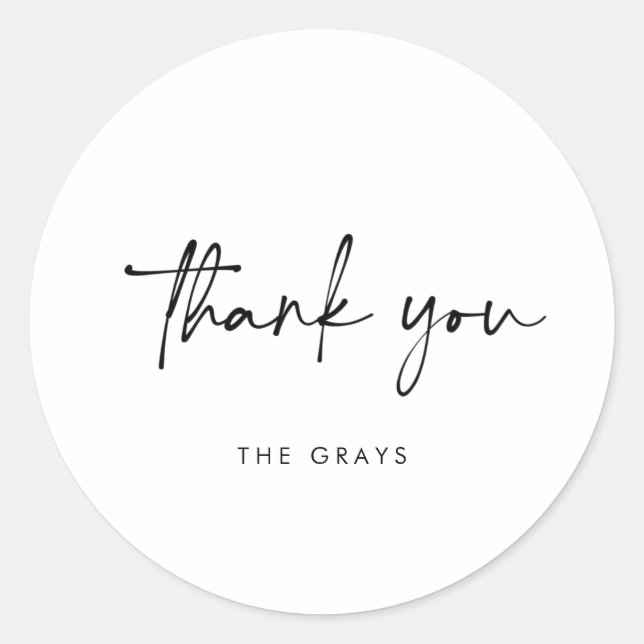 Thank You Card Classic Round Sticker (Front)