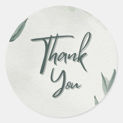 Thank you card classic round sticker