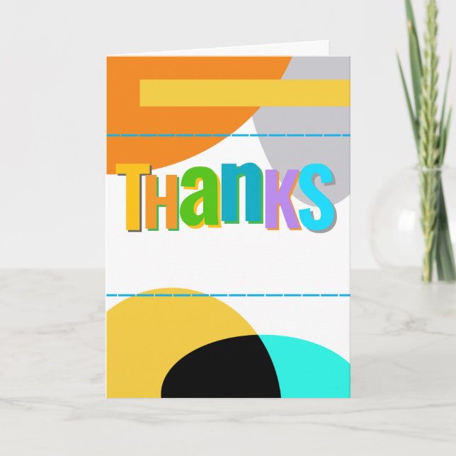 Thank You Card Colorful Abstract Art  (Front)