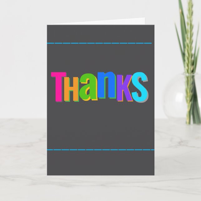 Thank You Card Colorful Fun Whimsical  (Front)