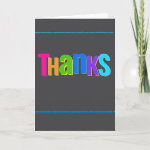 Thank You Card Colorful Fun Whimsical