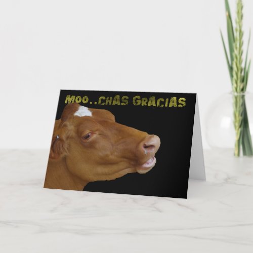 thank you card cow