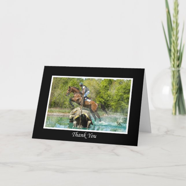 Thank you Card, Cross Country Equestrian Eventing Card (Front)