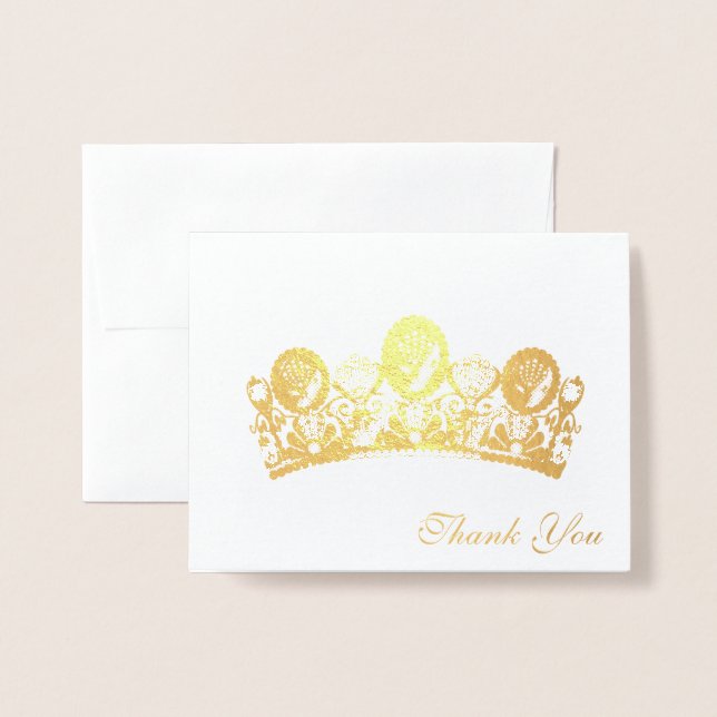 Thank You Card-Crown Foil Card (Front With Envelope)